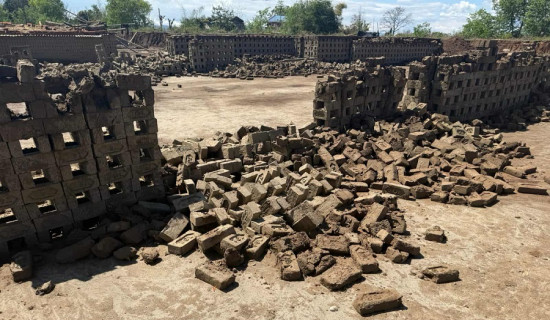 दाङमा वर्षाका कारण दुई करोड बढीको इँटामा क्षति