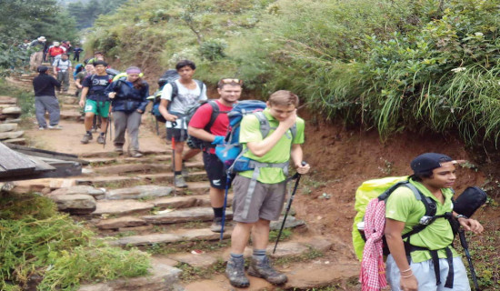 एक पर्यटक एक पथप्रदर्शक