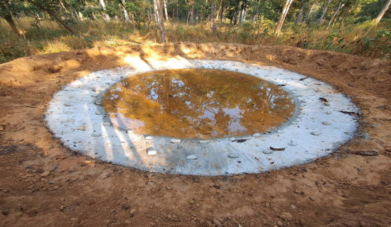 निकुञ्जभित्र कचौरा पोखरी गर्मीका बेला वन्यजन्तुलाई राहत