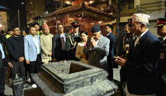 राष्ट्रपति पौडेलद्वारा सेतो मच्छेन्द्रनाथको पूजा आराधना एवम् दर्शन