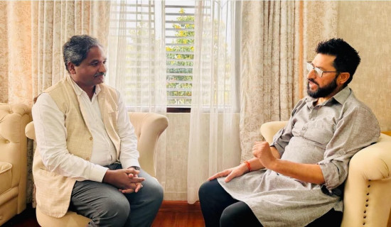 रास्वपा सभापति लामिछाने र आजपा अध्यक्ष साहबिच भेटवार्ता