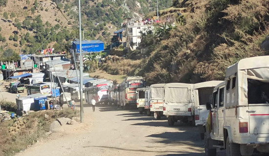 मार्तडीमा बसपार्क नहुँदा पार्किङ समस्या