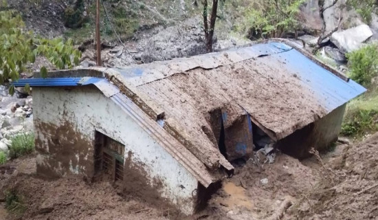 सुख्खा पहिरोले रौदीगाड लघुजलविद्युत पावर हाउस क्षति, तीन सय घरधुरी अन्धकारमा