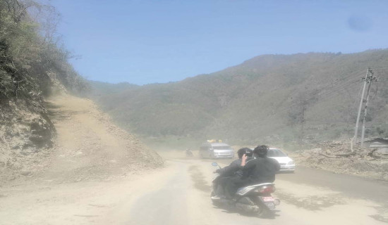 घोप्टेभिरको भित्ता काटिएसँगै यातायात सुचारु