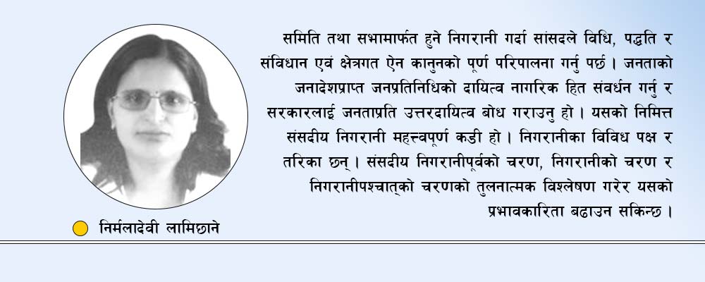 संसदीय निगरानीका विचारणीय पक्ष