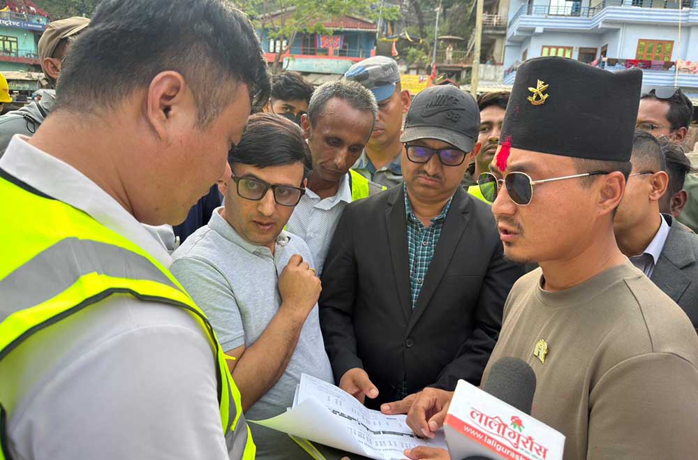 गृहमन्त्री गुरुङद्वारा नारायणगढ–बुटवल सडक खण्ड अनुगमन