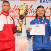 राजन र सन्तोषीलाई कान्तिपुर हाफ म्याराथन उपाधि