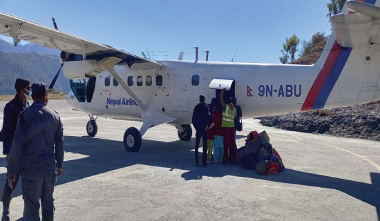 ताल्चा विमानस्थलमा सातामै चार दिन सेवा