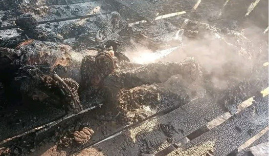 खोरमा आगलागी हुँदा वृद्धको मृत्यु, डढेलोले दुई घरमा क्षति