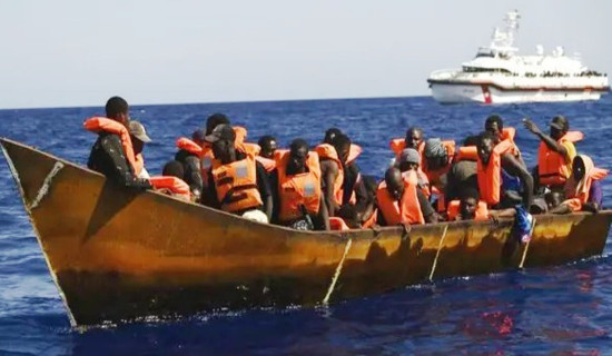 लिबियामा अनियमित आप्रवासीको उद्धार