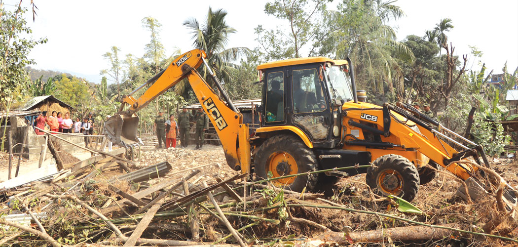 थापाथली क्षेत्रका अतिक्रमित क्षेत्र खाली गर्न सुरक्षाकर्मीको माइकिङ