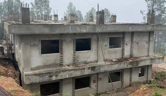 तेस्रो पटक म्याद थप्दा पनि अस्पताल भवन अधुरै