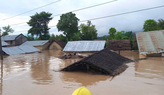 बाढी र डुबानले दाङमा २५ सय घरमा क्षति