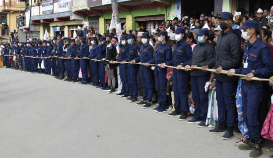 म्यादी प्रहरीको सहयोगमा उपत्यकाको सडक व्यवस्थापन