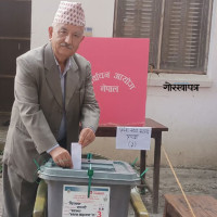 एमाले उपाध्यक्ष पाण्डेद्वारा मतदान