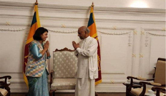 परराष्ट्र मन्त्री पौड्याल र श्रीलङ्काका प्रधानमन्त्रीबीच भेट