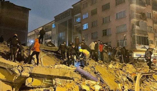 सिरिया र टर्कीमा ७.८ म्याग्निच्युडको भूकम्प,  २३०  भन्दा बढीको मृत्यु
