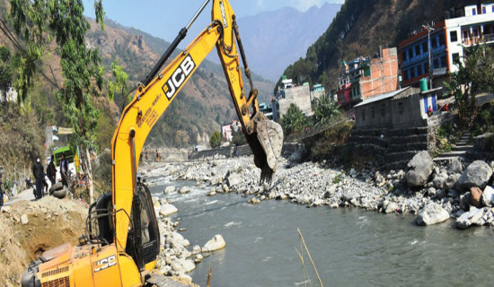 कालीगण्डकीमा बेलिब्रिज निर्माण सुरु