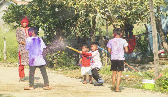 कैलालीमा उल्लासमय होली