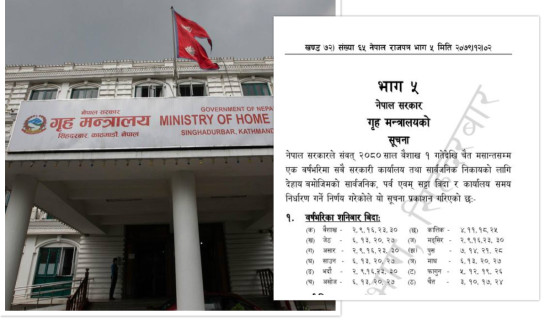 विसं २०८० : सार्वजनिक सेवा प्रवाह, पर्व र बिदा