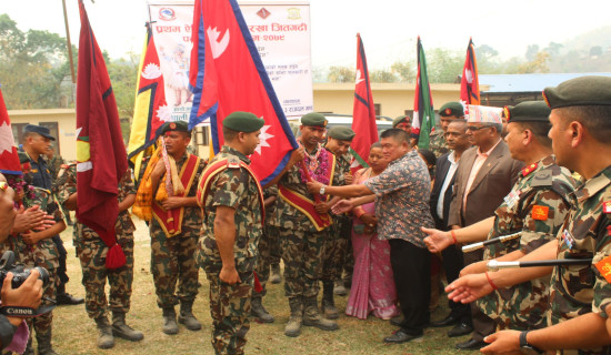 नेपाली सेनाको पदयात्रा टोली पाल्पामा