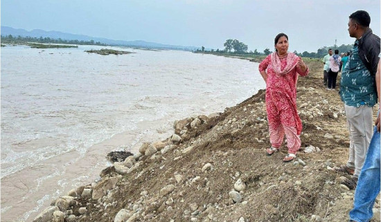 डुबानबाट जोगाउन तीन स्थानमा तटबन्ध निर्माण कार्य सुरु